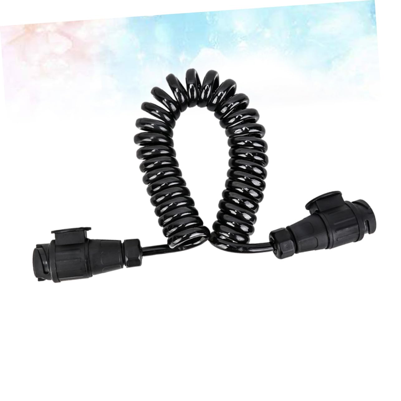 SOLUSTRE Conector de Remolque de 13 Vías Cable Espiral de Extensión, Plástico y Metal, Conecta Luces Traseras E Indicadores para Vehículo y Remolque
