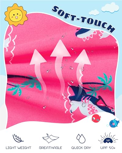 Image of SURF CUZ Boys Swim Trunks with Boxer Brief Liner Toddler Boy Stretch Swimsuit Shorts Quick Dry Swimming Trunks Bathing Suit