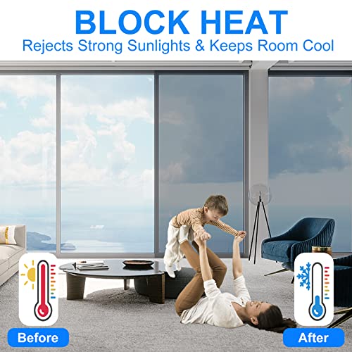 One Way Window Film,Window Tint For Home,Window Daytime Privacy Mirror Static Cling Film Sun Blocking Heat Control Anti-Uv Reflective Glass Sliding Door Tint(Silver,23.6 Inch X 13 Feet) #TOP1