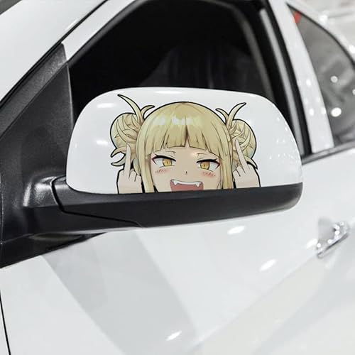 Earlfamily 5.1'' Cartoon Car Sticker For Yellow Hair Funny Moves Hero Girl Anime Peeker Hentai Chibi Peek Anime Vinyl Stickers Jdm Window Trunk Bumper Decal #TOP2