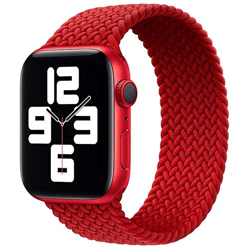 Braided Solo Loop Nylon Strap for Apple Watch, Elastic Bracelet for Series Ultra 2 | 9 | 8 Ultra | 8 | 7 | 6 | 5 | 4 | 3 | SE with metal connectors