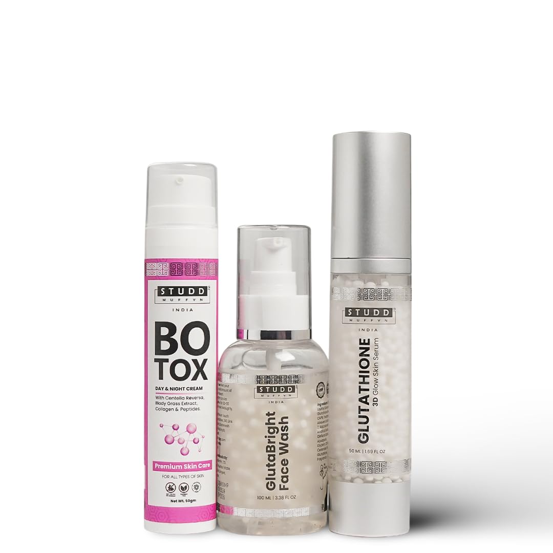Studd Muffyn | Time Reversal Trifecta Anti-Ageing Combo | Glutathione Facewash + Glutathione Serum + Day & Night Cream | B... - Review, Price and Buying Guide