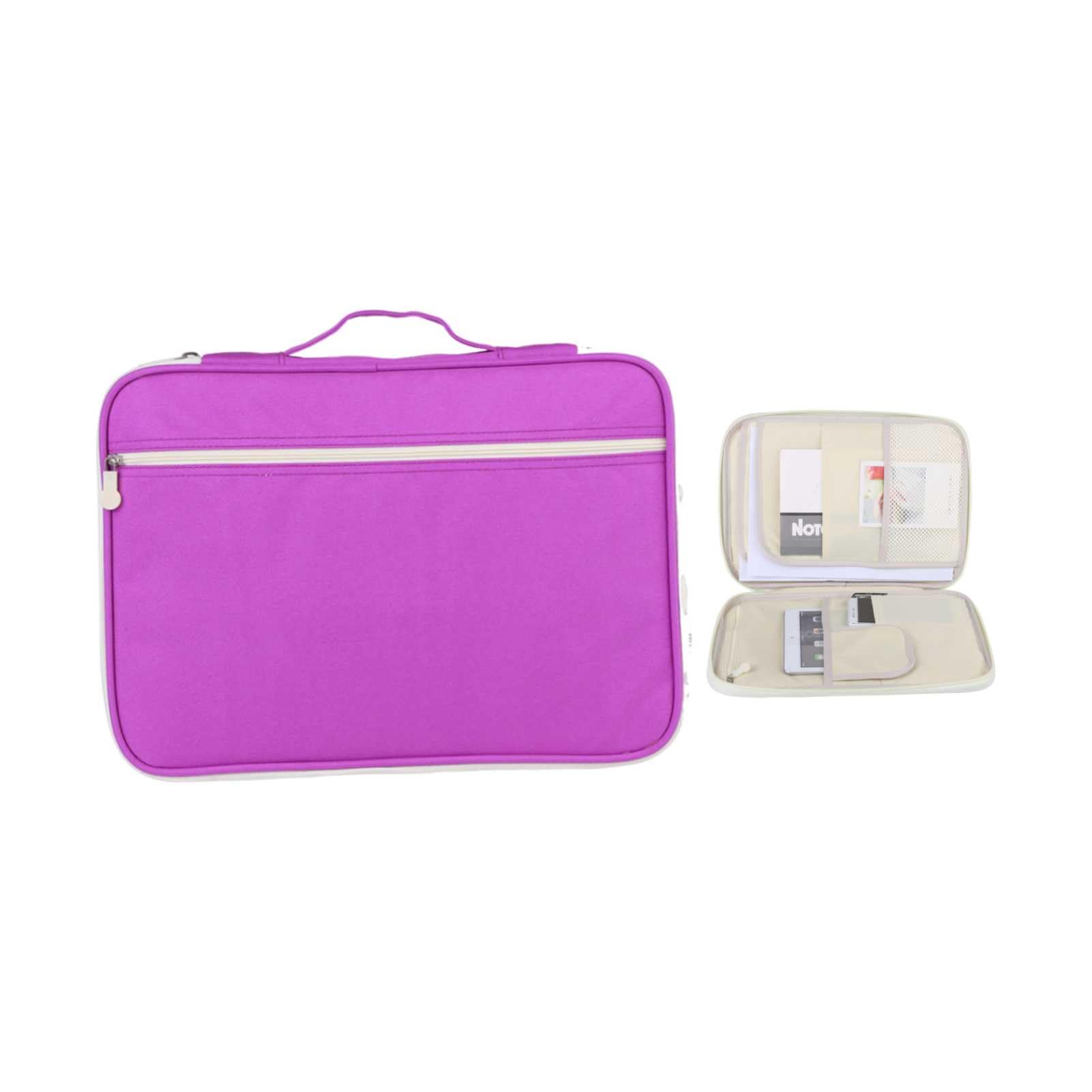 Bolsas multifuncionales para documentos A4, estuche de viaje impermeable con cremallera, organizador de portafolios para bolígrafos, documentos(Púrpura)