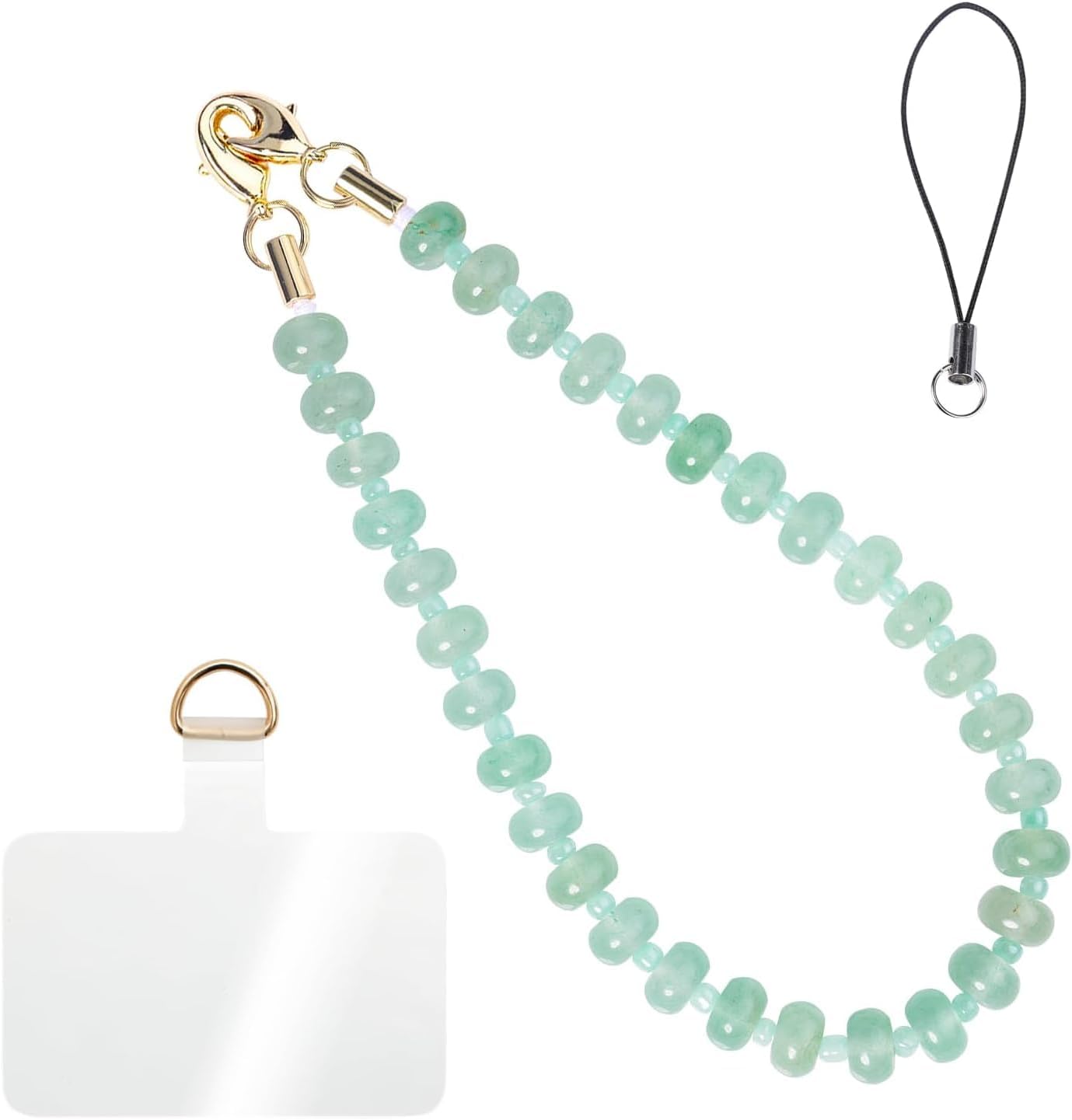 Phone Charm, Handmade Natural Stone Wrist String Beaded Charms Strap, Anti-Lost Lanyard Bracelets Chain for Women Mobile-phone Case Cell Camera Wallet Key Accessories