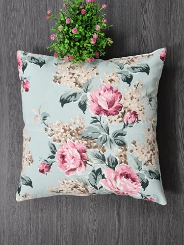 Image of Clasiko Premium Duck Cotton Decorative Throw Cushion Covers for Sofa Living Room ; Set of 5; 16x16 Inches; Floral Embrace