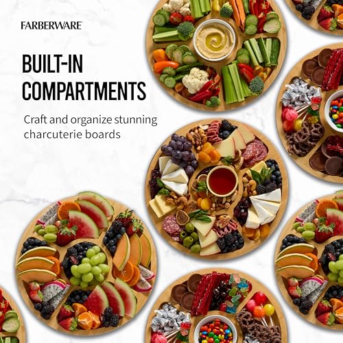 Farberware 14-Inch Round Bamboo Cutting Board with Locking Lid - image 6