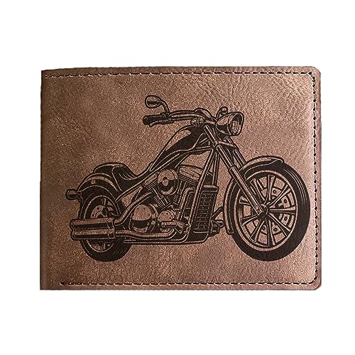 Classic Motorcycle Leather Wallet: Vintage Biker's Dream - Gift for Motor Enthusiasts, Dad, Granddad, Brother on Special Days