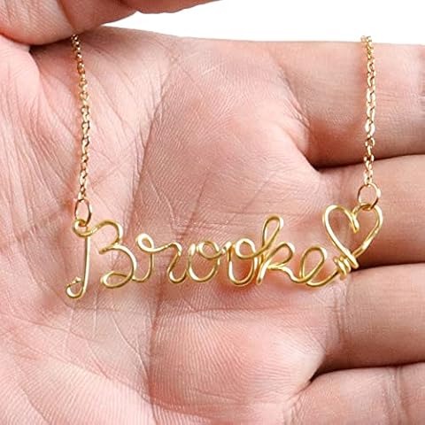 Wire Name Necklace 14K Gold Filled,Custom Necklace, Gold Name Necklace, Personalized Name Necklace, Custom Necklace Gift for Her Cover