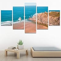 SIGNWIN 5 Panel Canvas Wall Art Coastal Scenery for Home Decorations Ready to Hang - 60