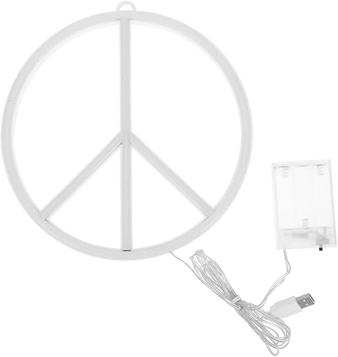 símbolo de paz neón barra hotel luz decoración LED luces de neón arco iris neón signo paz luces de neón paz decoración boda signo de paz luces