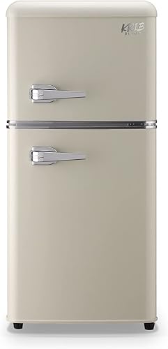 Mini refrigerador compacto de 3.5 pies cúbicos con congelador, termostato ajustable de 7 niveles con estantes extraíbles, refrigerador pequeño para