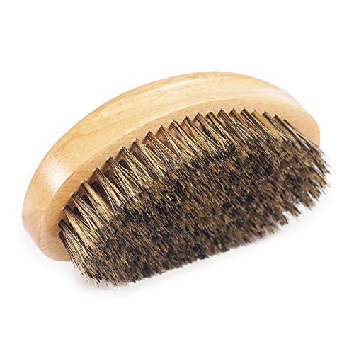 Aosina ABS-BB21 Wave Brush Medium Boar Bristles Hair Brush-Designed For Thin And Normal Hair-Mens Curved Military Wave And Beard Brush-Great thumb #1