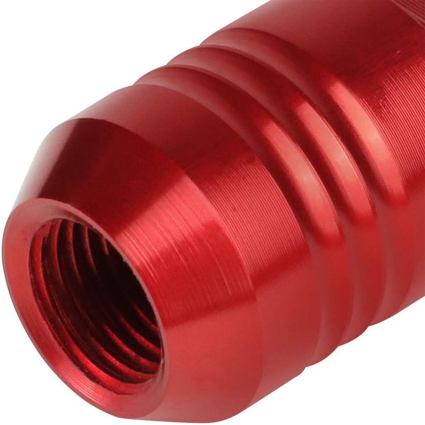 J2 Engineering T7-007 Close End Acorn Tuner Lug Nuts 20PC Set M12 x 1.25 Conical Seat (Red Anodized 7075 Forged Aluminum)