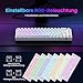 TECURS Gaming Tastatur Kabellos Mechanische Tastatur RGB Bluetooth/2.4G/Mit Kabel, 65% QWERTZ Gamer Keyboard mit Rote Schalter für PC/Laptop/PS4/PS5, Weiß