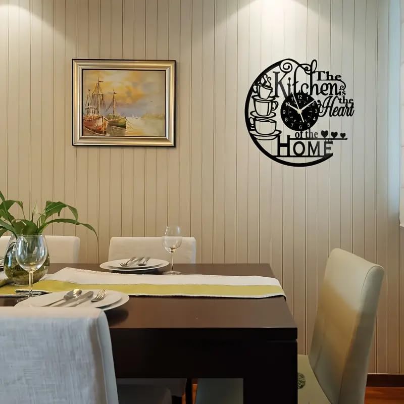 Popular Kitchen is The Heart of Home 3D Vinyl Record Wall Clock 12 inch Wall Clock Home Modern Room Kitchen Wall Art Decor Art
