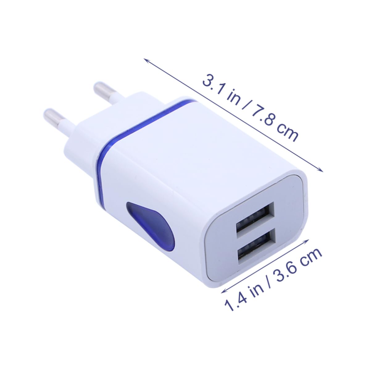 OSALADI 3pezzi Caricatore Forma Di Goccia Con Luce Led e Due Porte Usb Adattatore Da Parete Per Smartphone Blu Per Viaggi e Uso Quotidiano