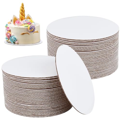 BENECREAT 60 Stück Weiße Pappe Kreise für Kunst und Handwerk, 128mm Runde Wellpappe Matte für Untersetzer, Namensaufkleber, Zeichnen, Dekorieren, 2.5mm Dick