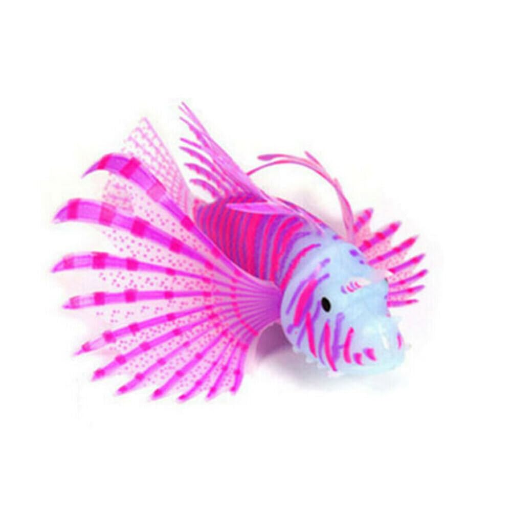 anso Aquarium Artificial Luminous Lionfish Fish Tank Aquatic Landscape Silicone Fluorescent C