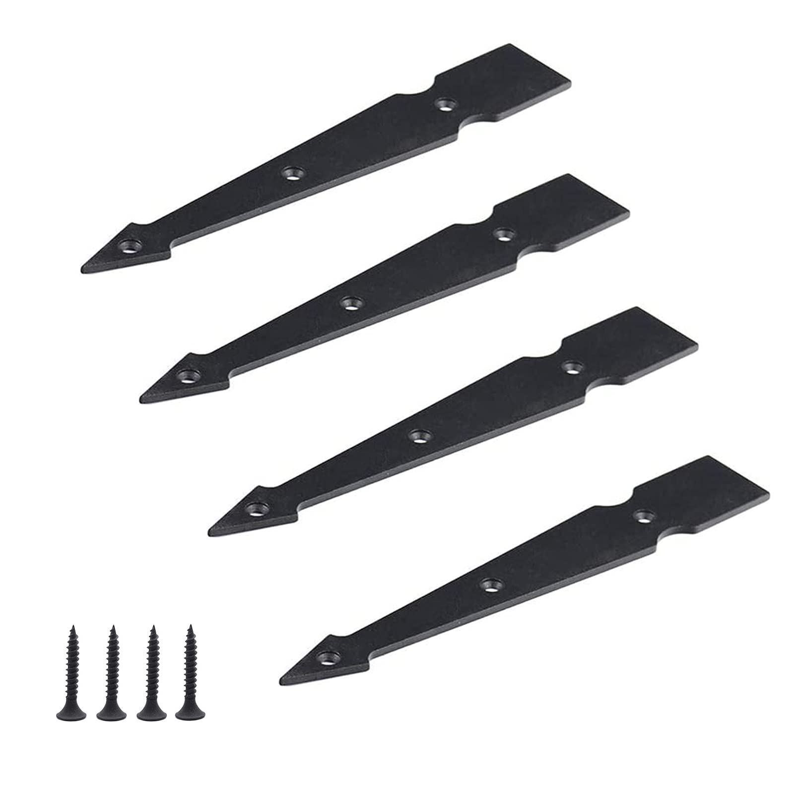 4Pcs Sliding Door Barn Door Slab Decorative Corner Bracket Black I Shape Corner Bracket for Garage Door Gates Shutters Furniture (“I” Shape 204MM)