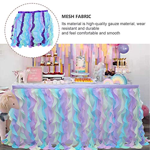 SOIMISS Kerst tafelrok golvende bureaurok feestaccessoires tafelversiering (blauw) - Image 5