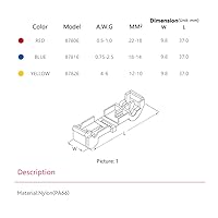 Vista 9 de HKS Conector de desconexión rápida de pala macho de nailon, 100 unidades, color amarillo, kit de conectores de cable eléctrico de 12-10 AWG, cobre