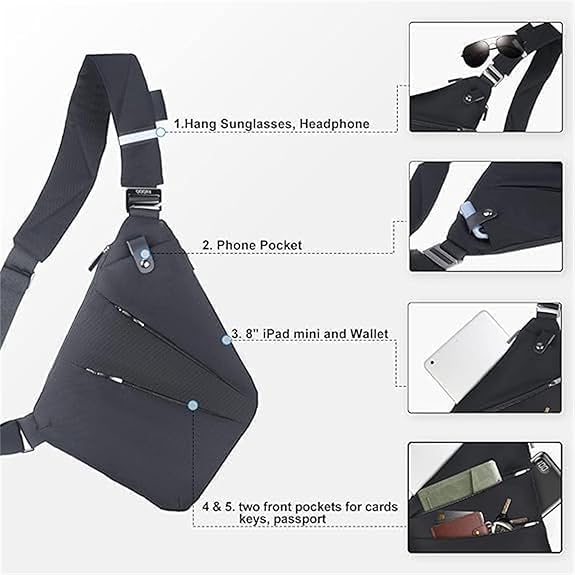 Anti Theft Travel Bag Crossbody, Adjustable Strap Travel Purses Personal Small Item Travel Bag for Women and Men2