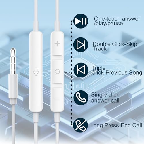 Image of Docutca 2 Pack Wired Earbuds /Wired Headphones with 3.5mm Jack Earphones[MFi Certified] with Microphone Volume Control Compatible for iPhone,iPad,iPod,Computer,MP3 /4,Android Most 3.5mm Audio Devices