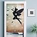 Produktbild JISMUCI Vorhänge für Türen,Natur Black Fairy Angel Wings Schmetterlinge druckenTürvorhang Für die Küche Wohnzimmer Schlafzimmer
