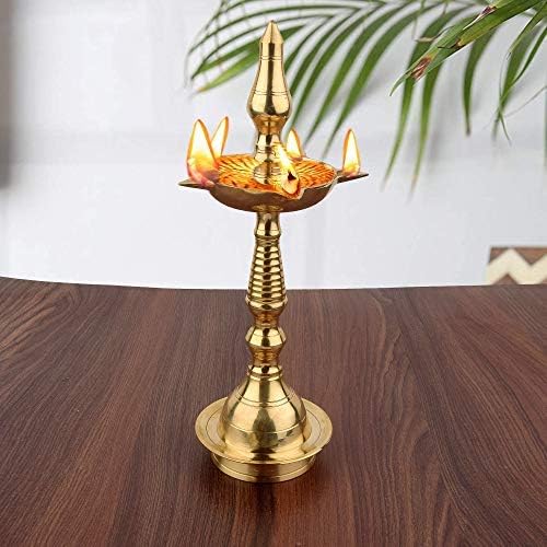 phareLamp Presents Brass Diya Oil Lamp (11 in, Gold) #A188