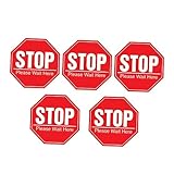 Gatuida 5hojas Pegatinas De Advertencia Impermeables De Distancia Social Señalización Segura Para Suelos y Paredes Lugares Públicos Como Escuelas y Centros Comerciales Material Duradero y