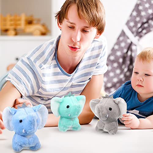 8 Pcs Mini Baby Stuff Animal Small Stuffed Animal Plush Animal Toy Dolls For Boys And Girls Birthday Christmas Party Favors Decoration Goodie Bag Fillers Gift (Elephant ,4 Inches) #TOP6