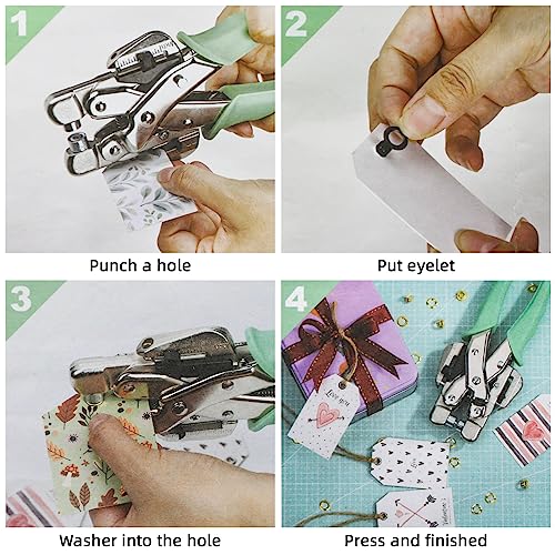 3/16 & 1/8 Grommet Tool Kit and Eyelet Hole Punch Plier, Grommet Eyelet Pliers Tool Set with 160 Pcs Metal Grommets Eyelets and Case for Leather Bags Clothes Belt Cards and Crafts by vidabita - Image 4