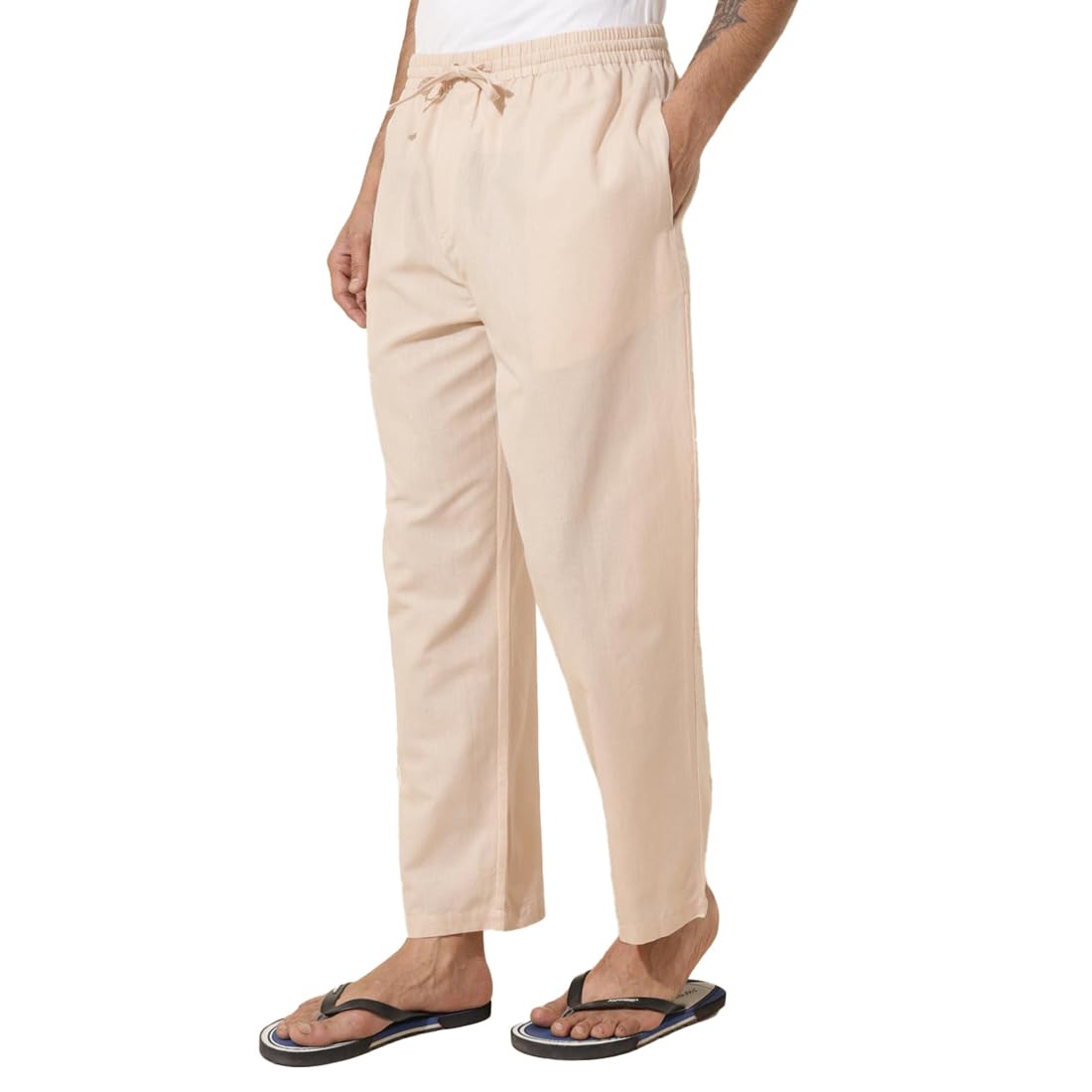 fabindia Men Cotton Beige Solid Regular Fit Pyjama-picture-10