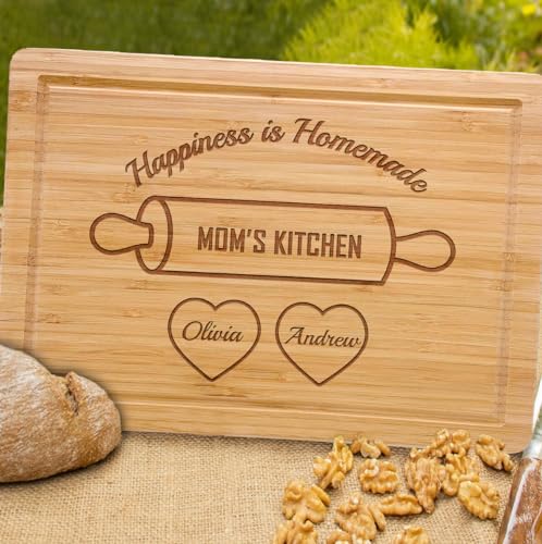 Personalized Cutting Board Gift for Grandma, Mom, Custom Christmas Gift with Kids Names for Mom, Nana, Custom Engraved Serving Board or Home Decor,... - Image 4