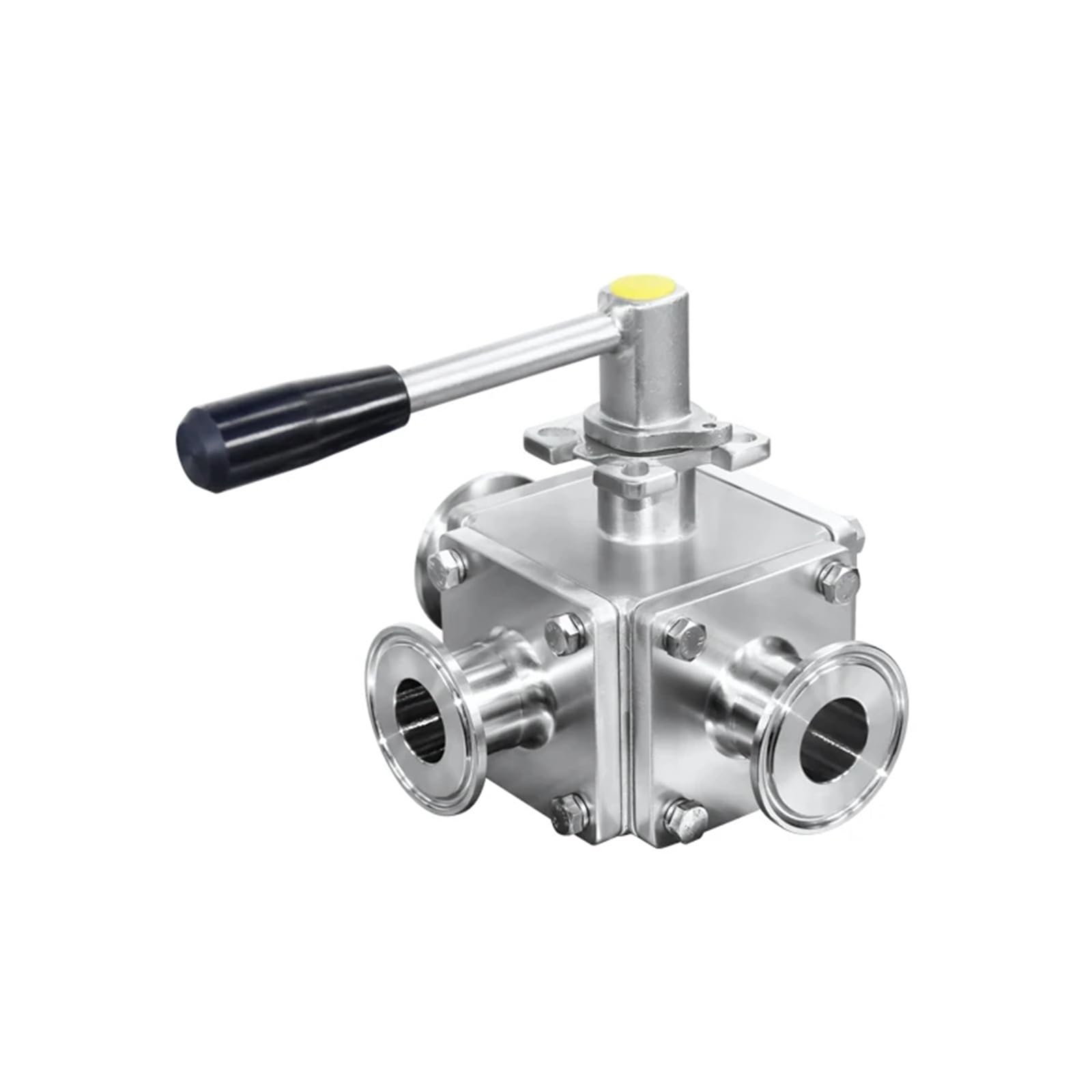Vanne à boisseau sphérique 3 voies 1.5" en acier inoxydable SS316L manuel