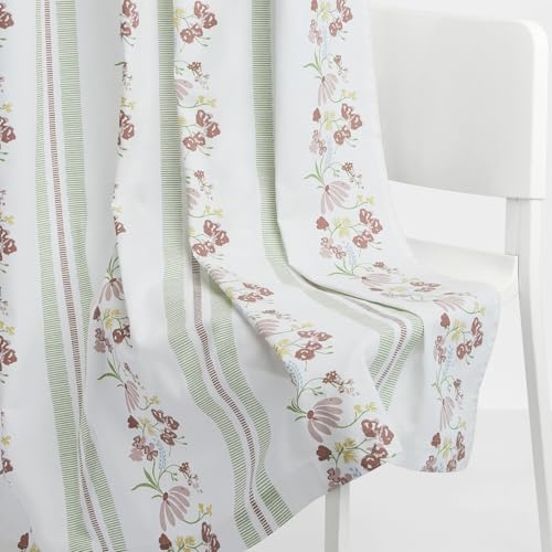 Image of haus & kinder Digital Printed Cotton Window Curtain 5 Feet Long Pack of 2 Window Curtains, 5 Feet Curtain for Window (Maison Fleuree, Multi 130x152 CM)