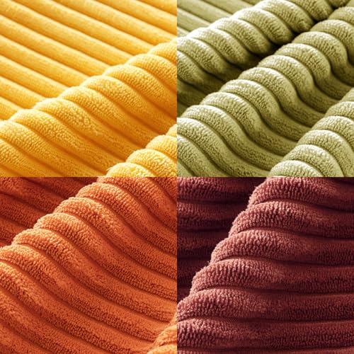 Image of MIULEE Decorative Throw Pillow Covers 20x20 Inch Set of 4, Vibrant Cushion Covers Vintage Retro Home Fall Decor Mix and Match Color Clash Design for Sofa Couch Bed Living Room Yellow Orange Rust