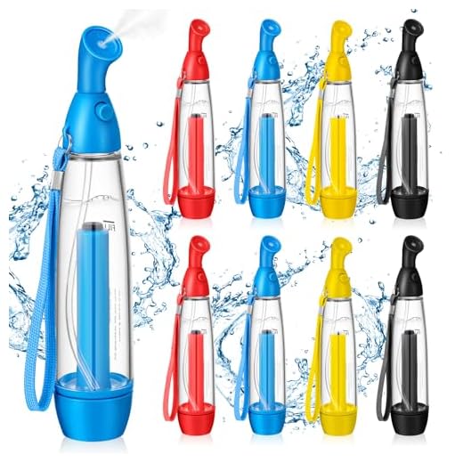 Singhoow 8 Pcs Summer Mister Spray Bottle Set Pump Mister Personal Cooling Device Empty Plastic Spray Bottles Water Refillable Portable Misting Sprayers for Outdoor Patio Camping Hiking, 4 Colors