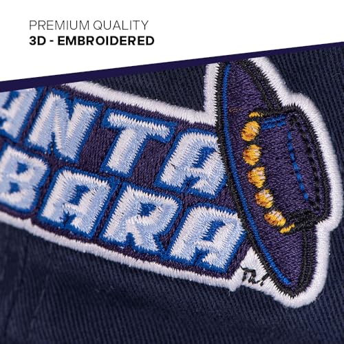 Gorra beisbolera bordada con ajuste de tela azul miniatura 3