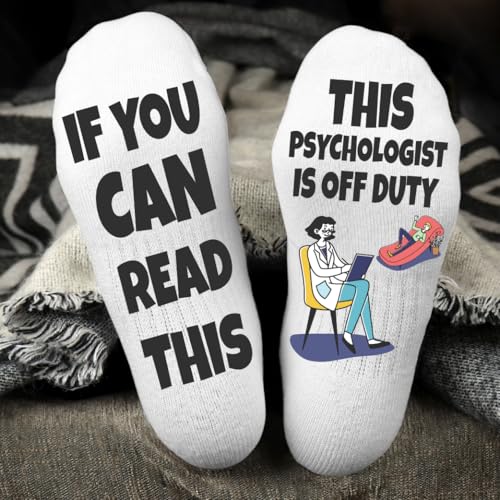 If You Can Read This This Psychologist Is Off Duty Socks – Funny Gift for Therapists, Mental Health Professionals, Cozy Novelty Socks for Women and Men2