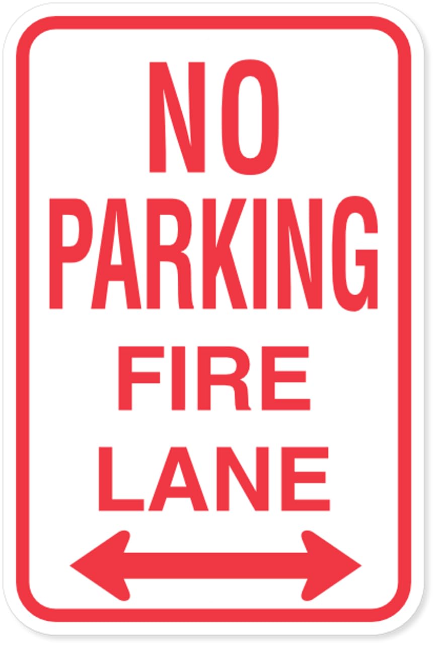 Tin sign vintage No Parking Fire Lane Double Arrow Parking Plaque Poster for Bar Pub Beer Home Garage Man Cave Wall Decor 12x8 Inch