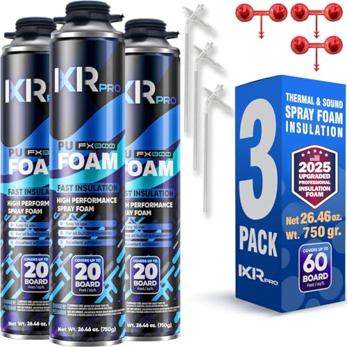 Image of Spray Foam Insulation, Expanding Foam Sealant Spray, 3 Pack x 26.46 oz