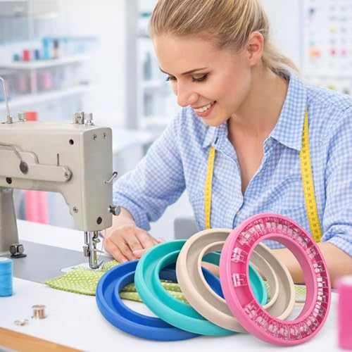 Image of 8 PCS Round Bobbin Holders for Sewing - Silicone Sewing Bobbin Holder Set in Pastel Colors, Flexible Sewing Machine Bobbin Holder Rings for Thread Organization & Sewing Bobbin Storage