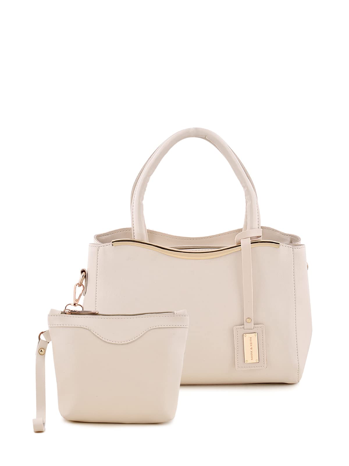 MARK & KEITH Signature Shoulder Handbag and Pouch Combo for Women Set of 2 (White) (B0BHDJDPPM) Amazon Price History, Amazon Price Tracker
