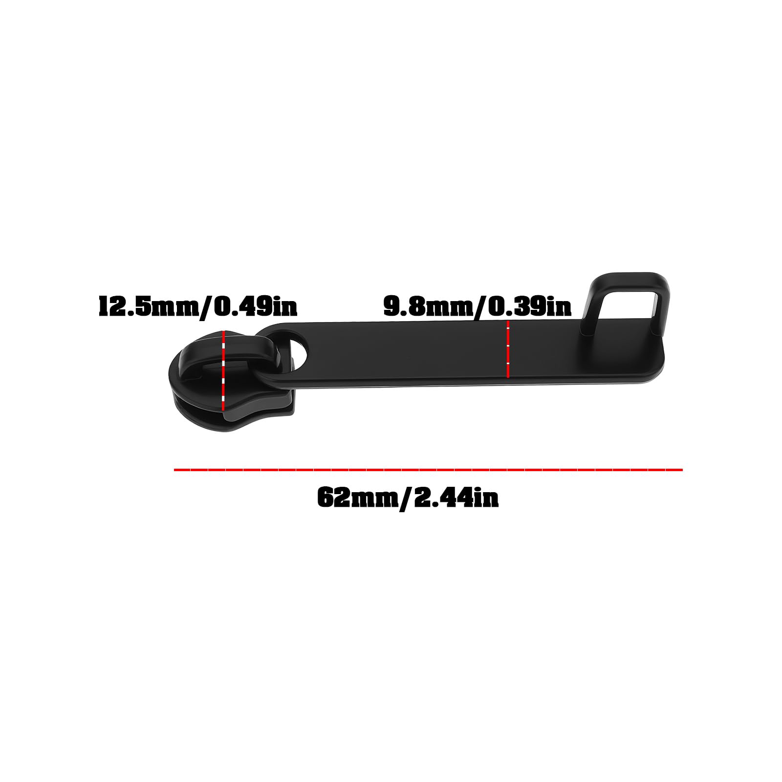 SG Store 6 szt. 62 x 12,5 mm suwak do walizki zamek błyskawiczny ciągnie zamienniki do toreb plecaków kurtek
