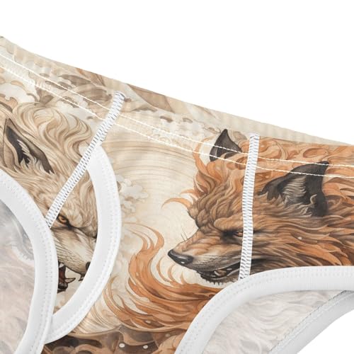 ALAZA Wolf Ocean Wave Boys' Briefs Soft Underwear Available in Sizes 2t-8y4