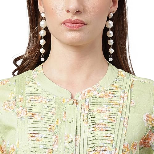 Image of Latin Quartres Women's Green V-Neck Long Sleeve Solid Top