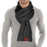 Loowoko Bufanda hombre mujer invierno, Bufanda larga clásica de