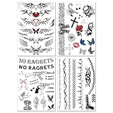 Barbed Wire Temporary Tattoo No Ragrets Halloween Costume Tattoos Stickers For Adults Men Women