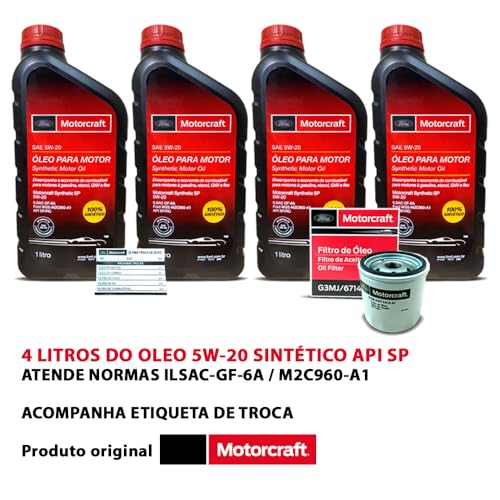 Kit Troca de Óleo 5W20 e Filtro Original Novo Ka 1.0 12V 2014 Até 2022